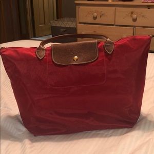 NEW Longchamp Nylon Tote Red